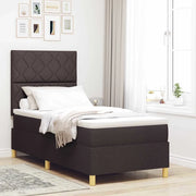 Letto a molle con materasso Marrone Scuro 100 x 200 cm Tessuto 3339675