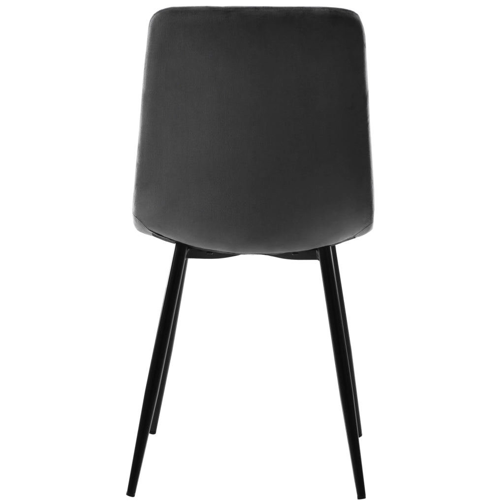 Set di 4 sedie da pranzo con schienale ergonomico e seduta imbottita con gambe in metallo in velluto grigio