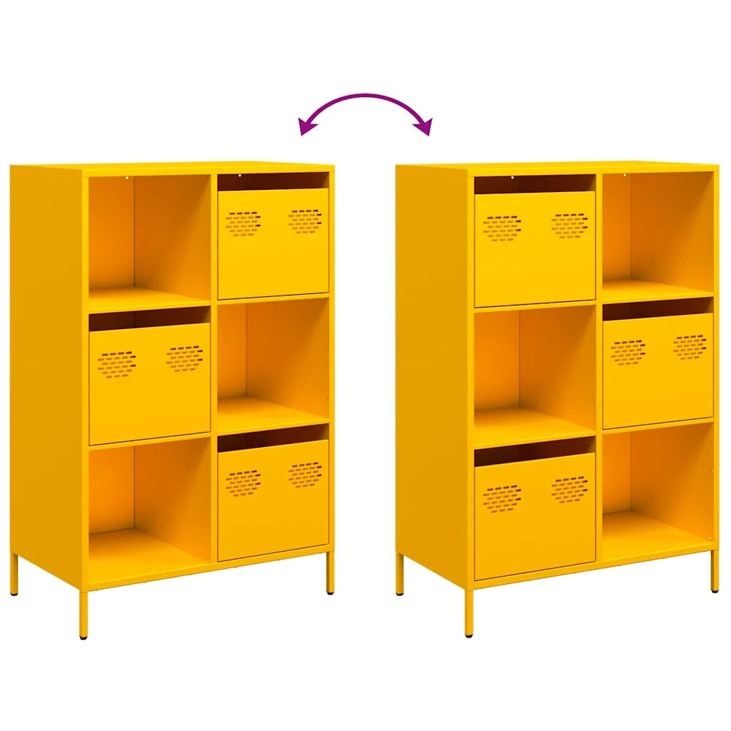Credenza-Buffet-Armadio da cucina Giallo Senape 68x39x103,5 cm in Acciaio 265487