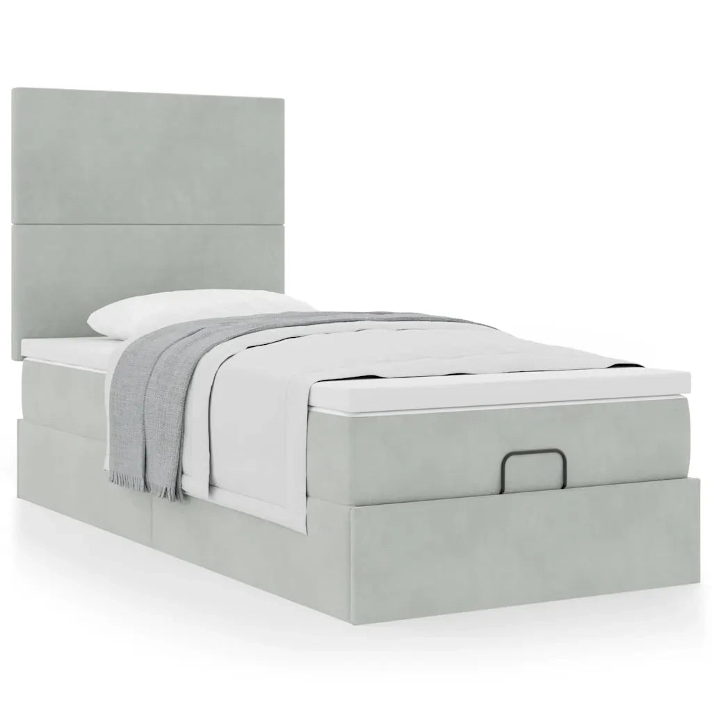 Struttura Letto Pouf con Materassi 100x200 cm Velluto 3313379