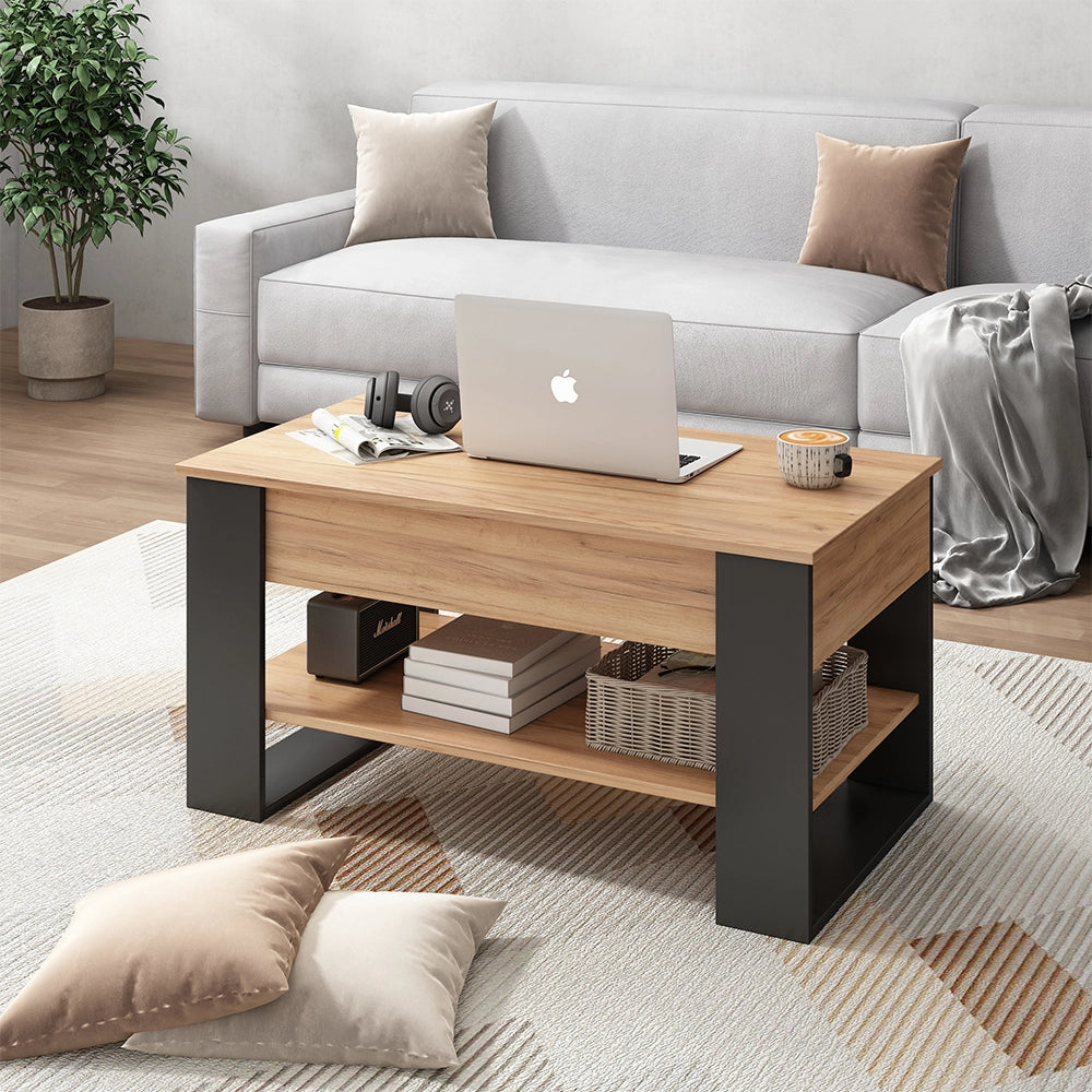 Vicco Tavolino Rovere/antracite 92 x 51 cm con funzione di sollevamento
