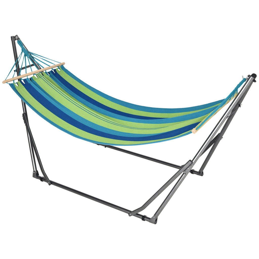 Amaca Autoportante Pieghevole con Supporto ¨C Xylo ¨C Cotone e Acciaio 270x100x94cm