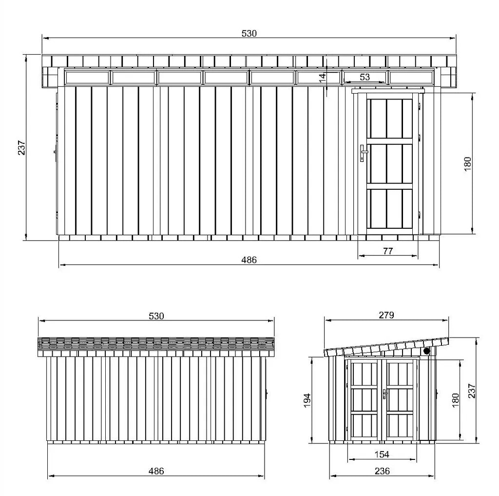 Casetta da Giardino di QUALIT? PREMIUM 8.52+2.95m?²-L530xW279cm - TIMBELA M905C