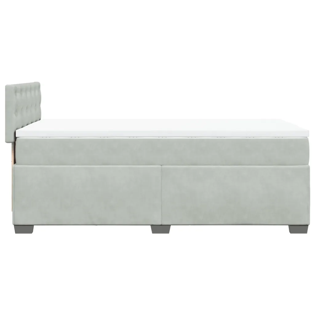 Giroletto a Molle con Materasso-Struttura Letto Grigio Chiaro 90x200 cm Velluto 415291