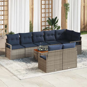 Set Divano da Giardino con cuscino 9 pcs Grigio polyrattan 3347724