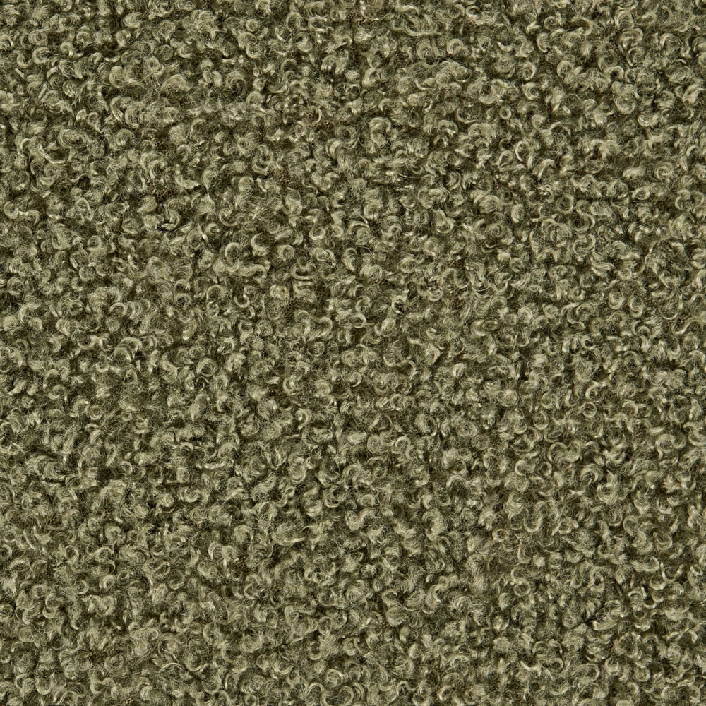 Poggiapiedi Verde Boucle Pouf rotondo Tappezzeria Glam Ottomane Mobili Soggiorno