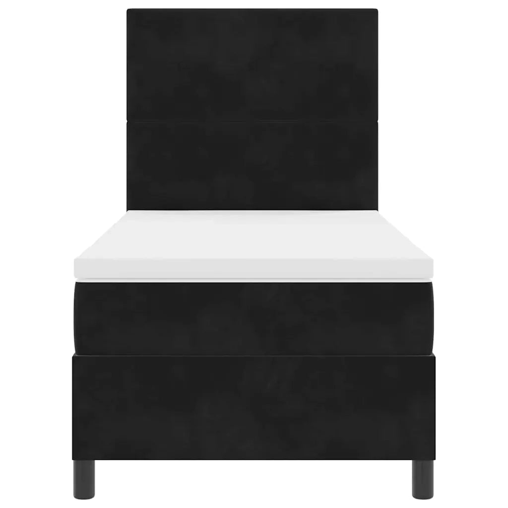 Letto a molle con materasso Nero 90 x 190 cm Velluto 3339802