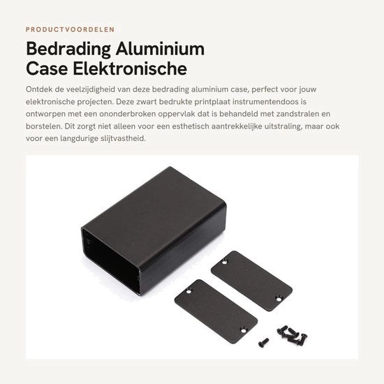 Scatola di Protezione per Progetti Elettronici - Caso in Alluminio - Resistente e Stile - Finestra Frosta Nera - Box per Strumenti - Adatto per Diverse Applicazioni...