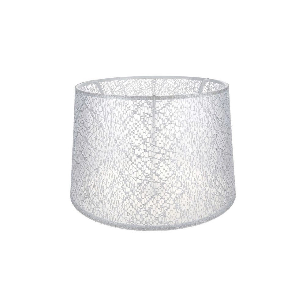 Paralume tessuto bianco motivo ricamo Deco ASZ1181