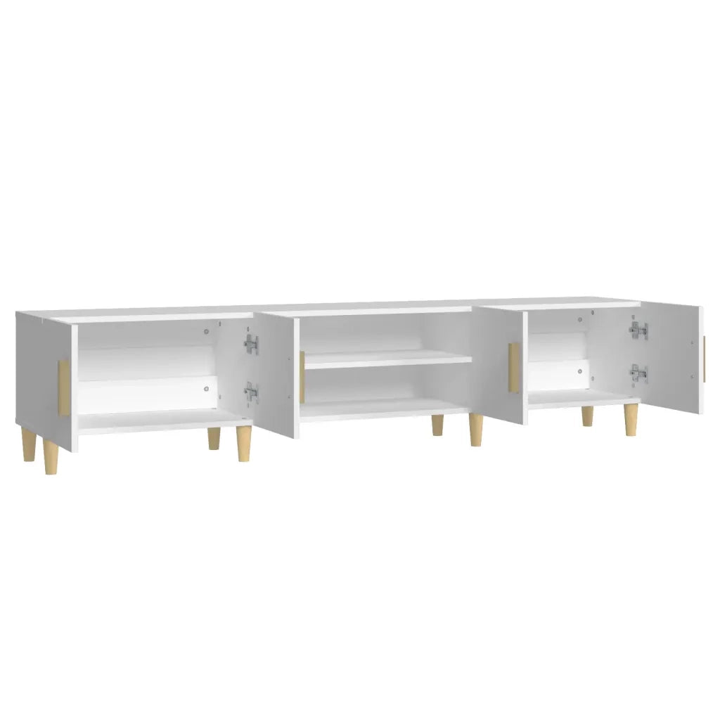 Mobile TV Bianco 180x31,5x40 cm in Legno Massello di Argilla 816256