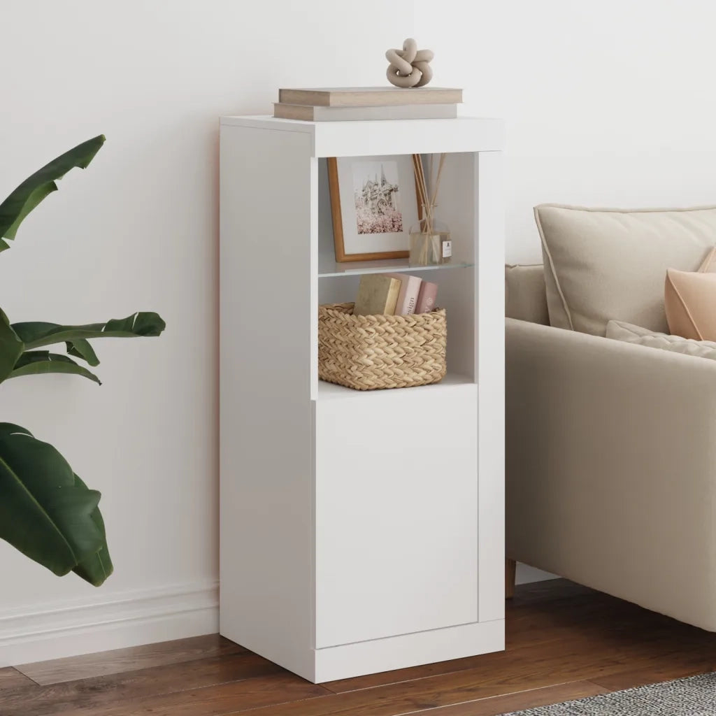 Credenza | Madia | Buffet da pranzo | Armadio da pranzo con Luci LED Bianca 41x37x100 cm