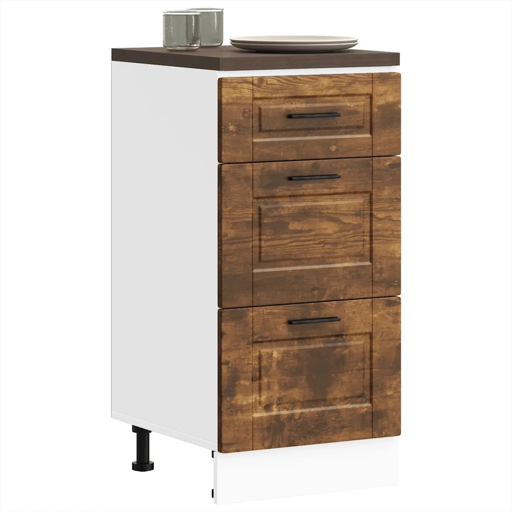Base da Cucina Porto Rovere Fumo in Legno Multistrato 854225