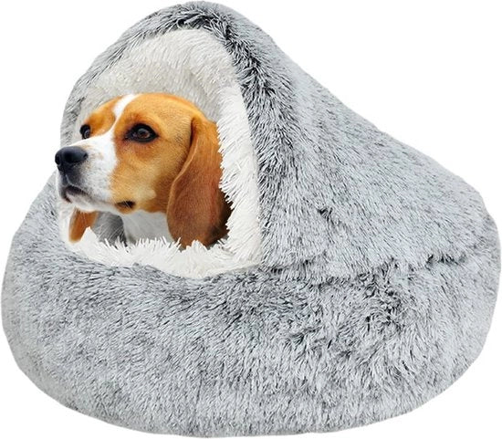 Cuscino da Soggiorno Caldo per Piccoli e Medi Cani - Cuscino Plush morbido con Spongia Cozy - Fondino Antiscivolo - Letto da Sogno per Interni - 65cm Grigio