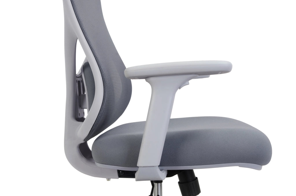 Sedia studio Hispanohogar altezza regolabile in tessuto gris