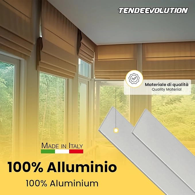 Peso Piatto in Alluminio Alluminio Grezzo per Tende - Lunghezza barra 180cm, 3cm Largo, 2mm Spessore - Profilo per Binari, Strip LED, Teloni