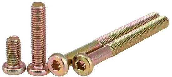 Viti per mobili M8 x 100 mm - Viti a innesto - Viti di giunzione - Acciaio inossidabile zincato - 5 pezzi - Alta coppia di rotazione - Elementi di giunzione