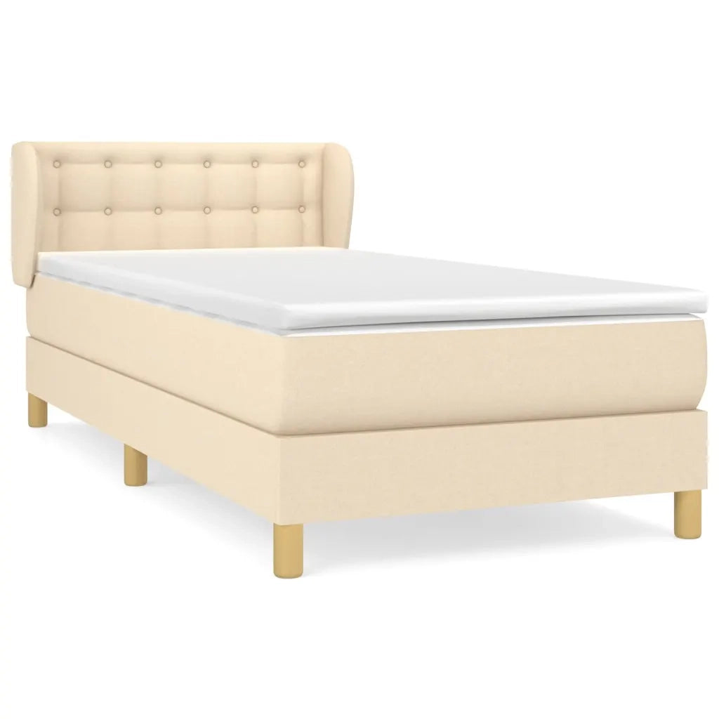 Giroletto a Molle con Materasso Crema 90x190 cm in Tessuto 3127090