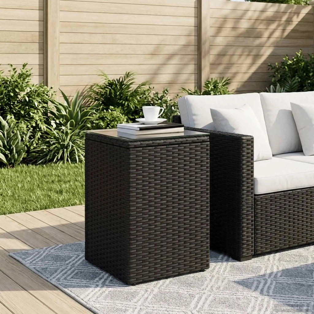 Tavolo laterale | Tavolino Nero polyrattan