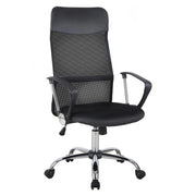 SEDIA ERGONOMICA DA UFFICIO GIREVOLE E DONDOLO CON RUOTE ALTEZZA REGOLABILE E SCHIENALE A RETE 63X65X109-119 CM NERO
