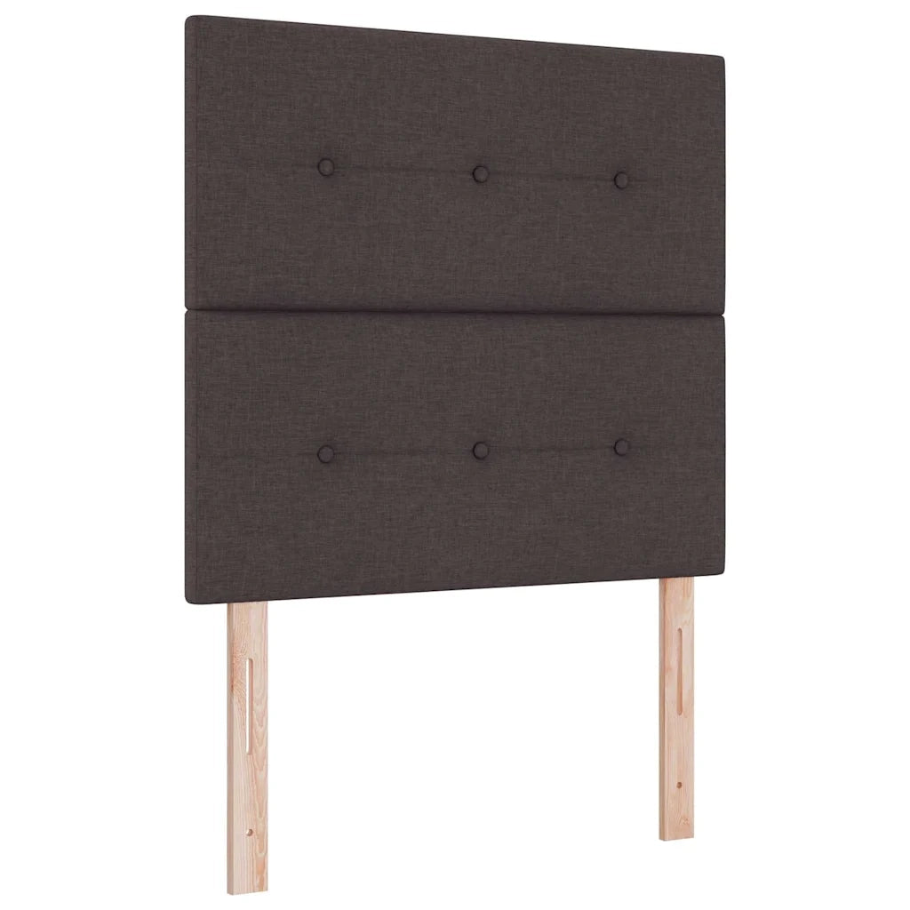 Letto a Sorgente LED Marrone Scuro 80 x 200 cm Tessuto