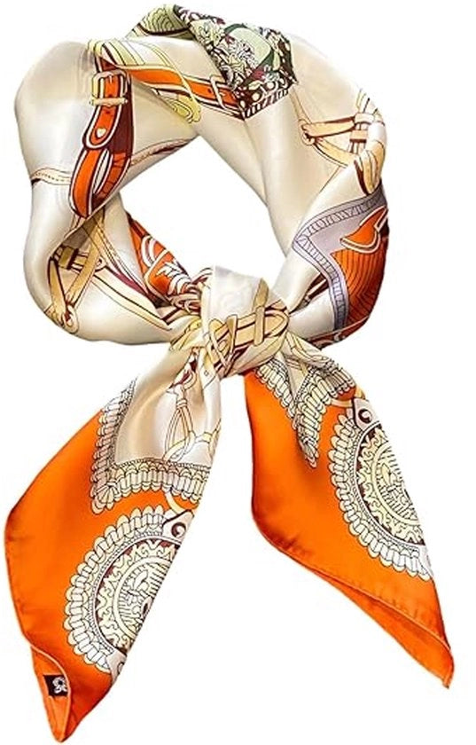 Sciarpa Donna - Sciarpe - Stola - Tela quadrata - Stile elegante Sciarpa per donna - Collare sciarpa - Sciarpa collo - Sciarpa da mettere - Sciarpe moda - Sciarpa collo - Piccola sciarpa - Sciarpa per donna collo - Arancione
