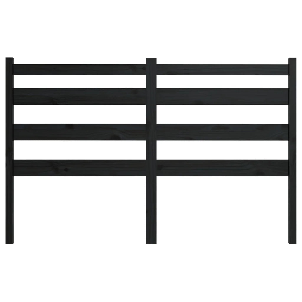 Testiera per Letto Nera 186x4x100 cm in Legno Massello di Pino 818439