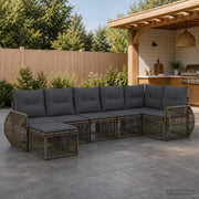 Set Divano da Giardino 7 pz Grigio e Grigio Scuro polyrattan 3435491
