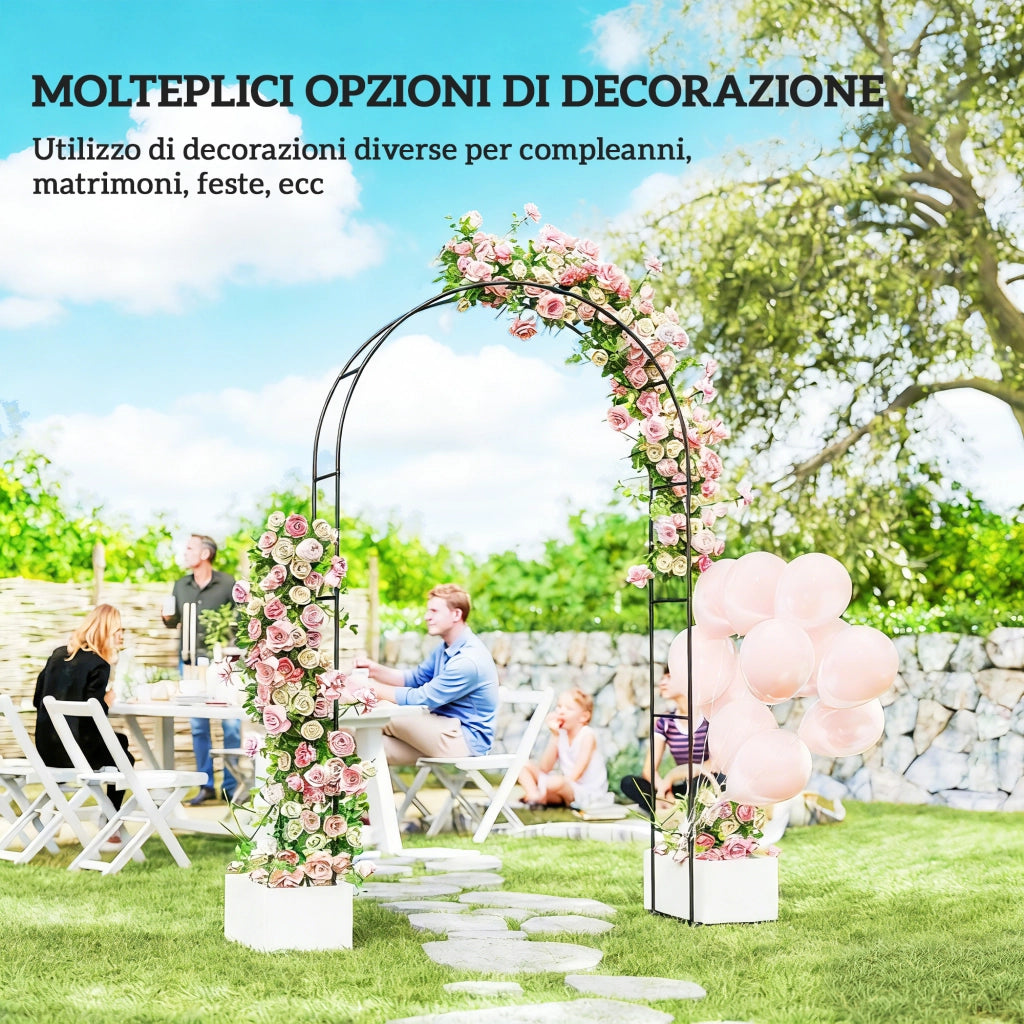 Arco da Giardino in Metallo ¨C Minimal ¨C Nero