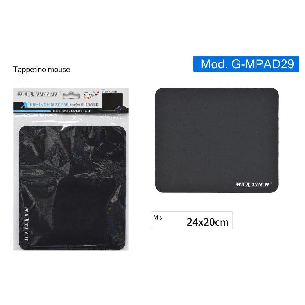 Trade Shop - Tappetino Gaming Mouse Pad Nero Da Gioco Tappeto Antiscivolo Per Pc G-mpad29 -