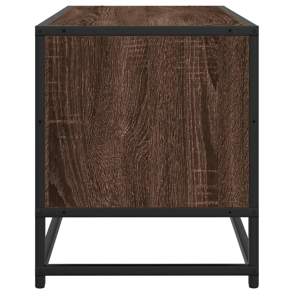 Mobile TV-Credenza per TV-Console TV Rovere Marrone 80x34,5x40cm Legno Multistrato Metallo 719541