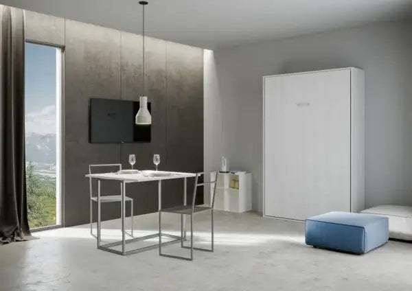 Letto una piazza e mezzo a scomparsa 120 Kentaro bianco frassino