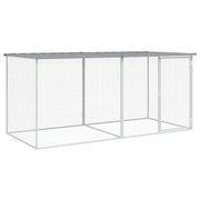 Gabbia per polli con tetto grigio chiaro 203x98x90 cm in acciaio zincato CFW9633839