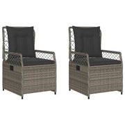 Sedie da Giardino Reclinabili 2 pz | Sedie da Esterno Grigio Polyrattan
