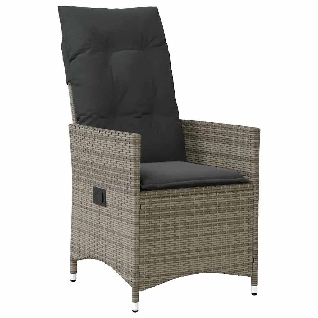 Set da Pranzo per Giardino con cuscino 9 pcs Grigio polyrattan 3379554
