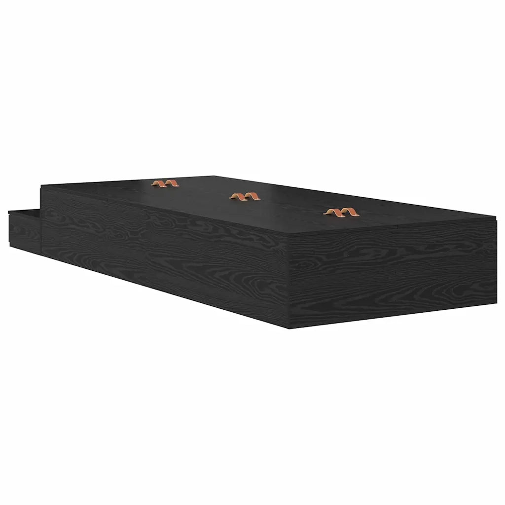 Struttura letto con contenitore con cassetto Rovere Nero 75 cm 3335678