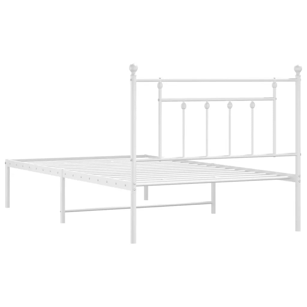 Giroletto con Testiera Metallo Bianco 107x203 cm 353582