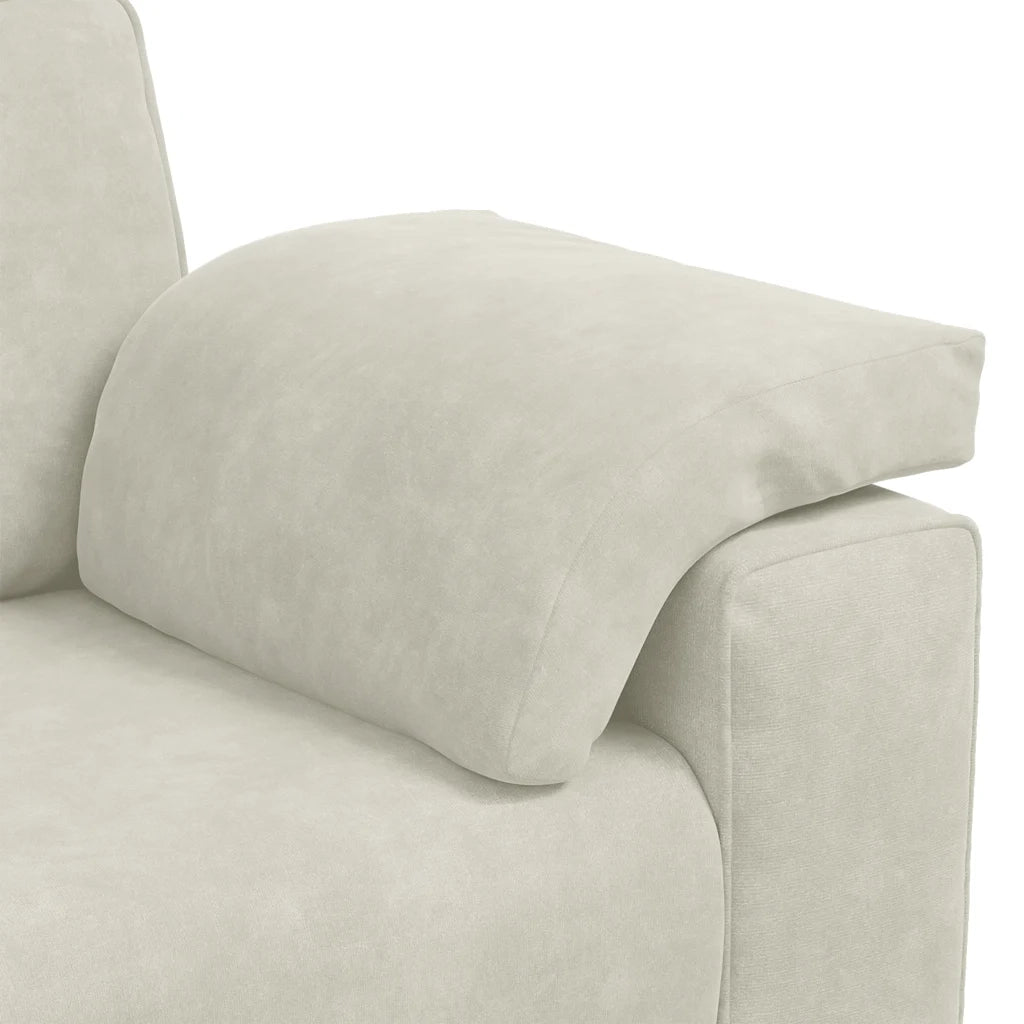 Divano a 3 Posti Crema 220x77x82 cm in Velluto 4105285
