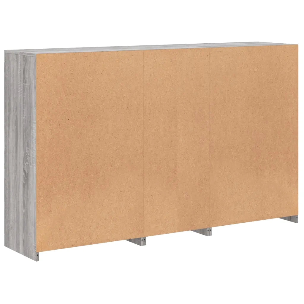 Credenza | Madia | Buffet da pranzo | Armadio da pranzo con Luci LED Grigio Sonoma 162x37x100 cm