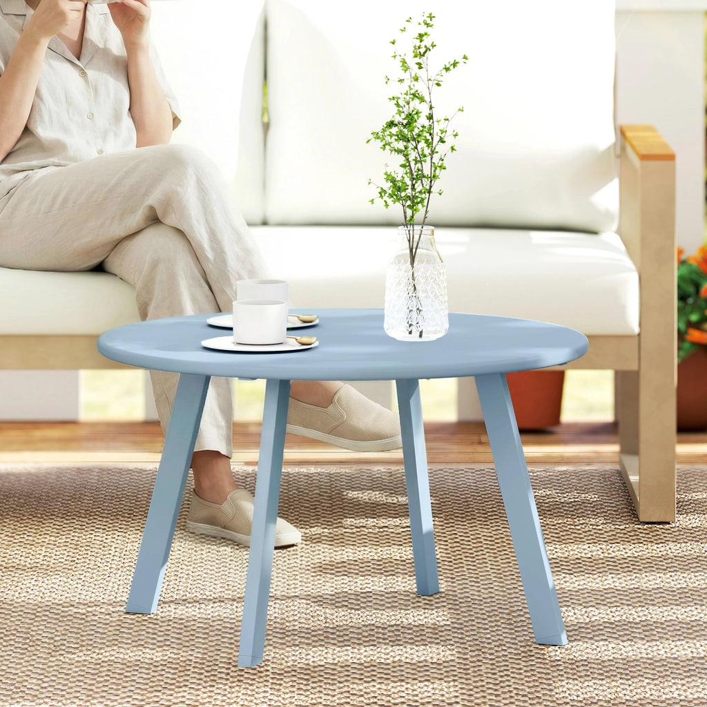 Tavolino rotondo da giardino ¨C Xylo ¨C ? 70 x 42 cm blu metallo