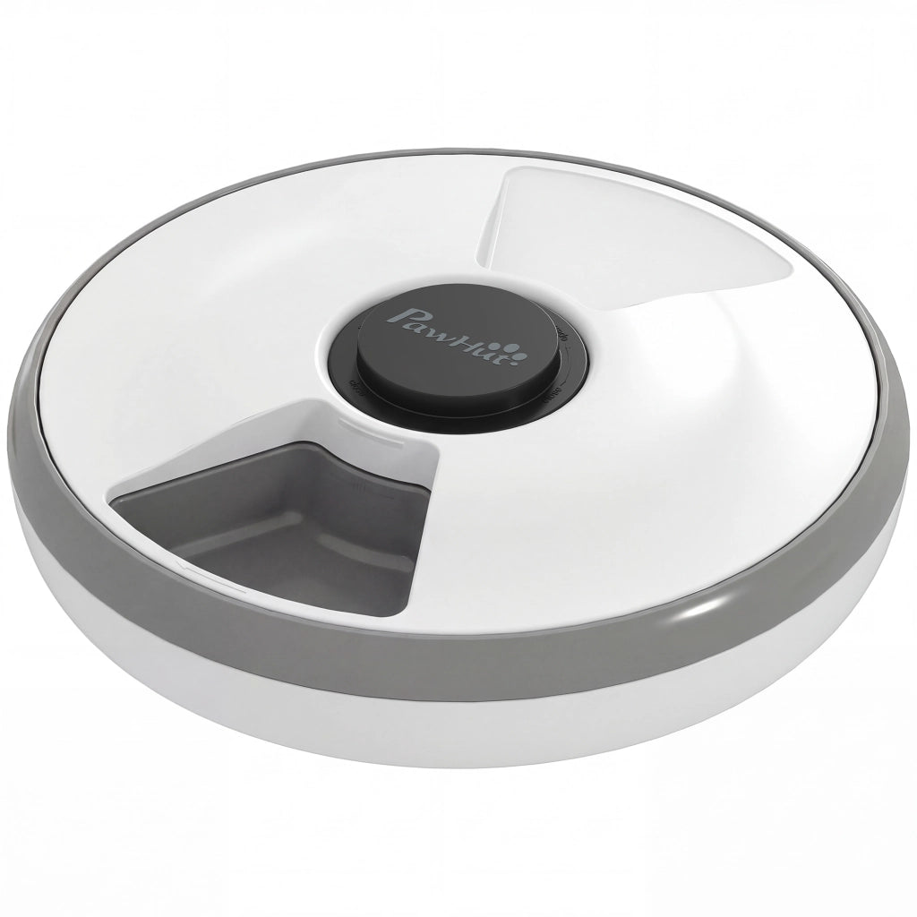 Distributore Automatico Cibo Gatti e Cani con Timer e Display LED. 1-6 Pasti al Giorno. per Cibo Secco e Umido