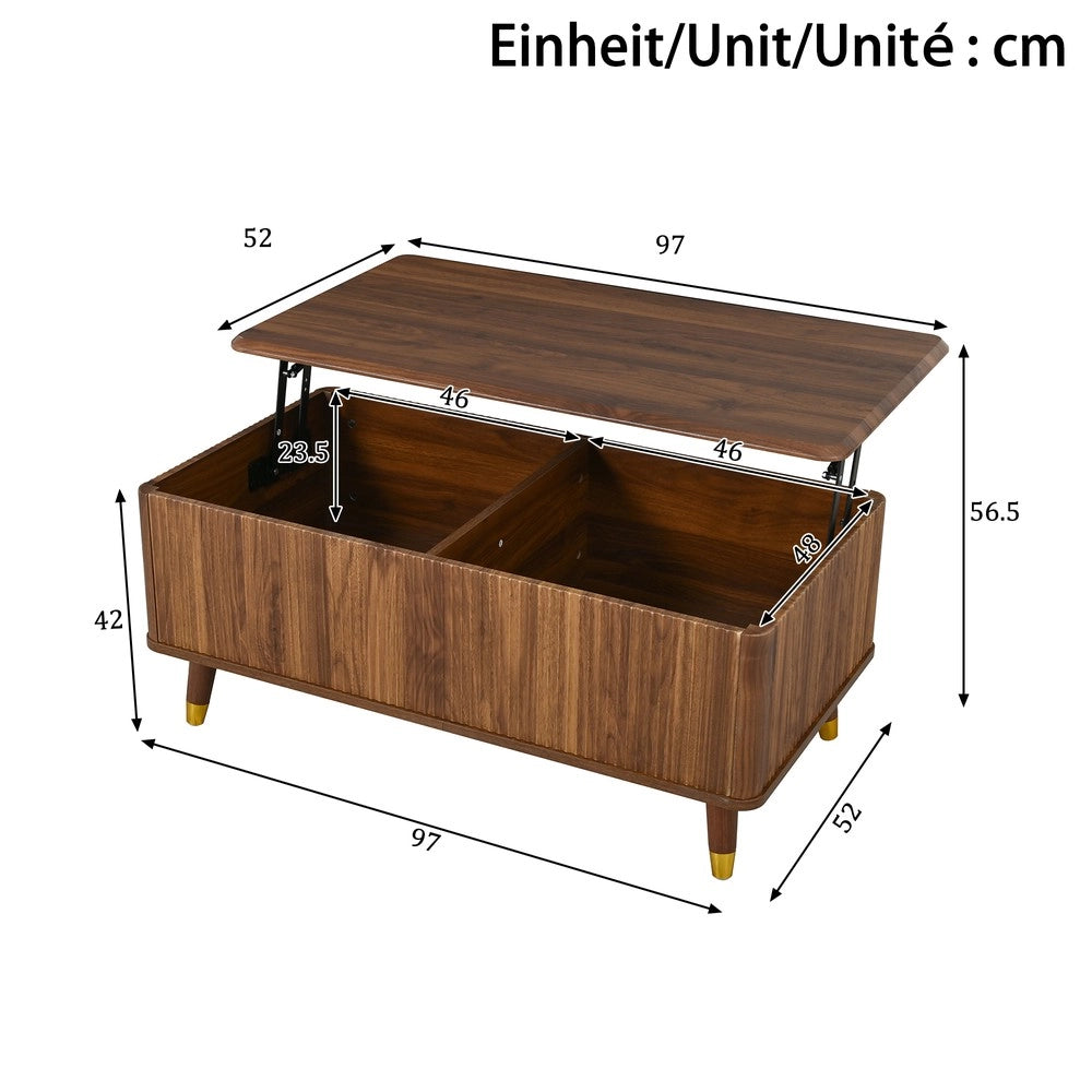 Tavolino da Caff¨¨ Moderno ¨C Xylo ¨C Effetto Noce, Piano Regolabile, Legno, Soggiorno