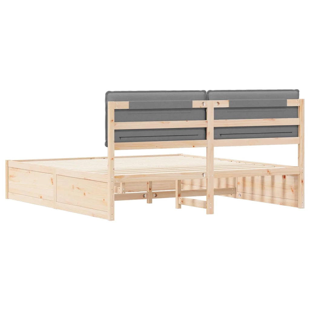 Letto con Testiera Rivestita Grigio chiaro 200 x 200 cm
