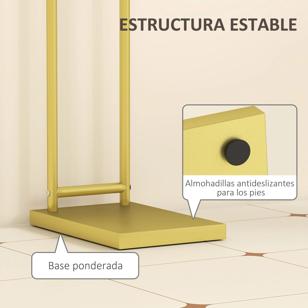Porta asciugamani da terra a L ¨C Xylo ¨C metallo dorato 35,5x20x78 cm