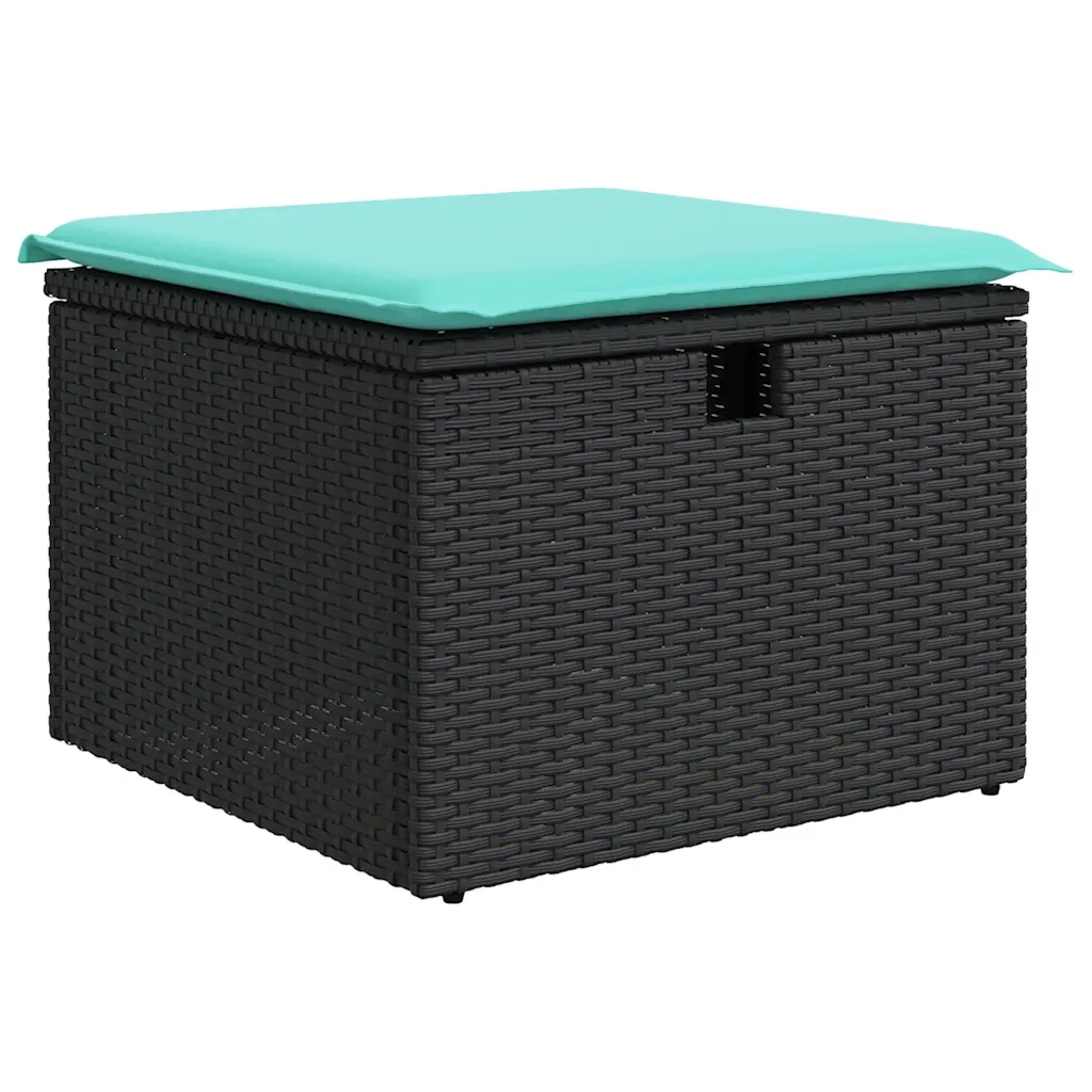 Set Divani da Giardino con Cuscini 7pz Nero Polyrattan 3325788