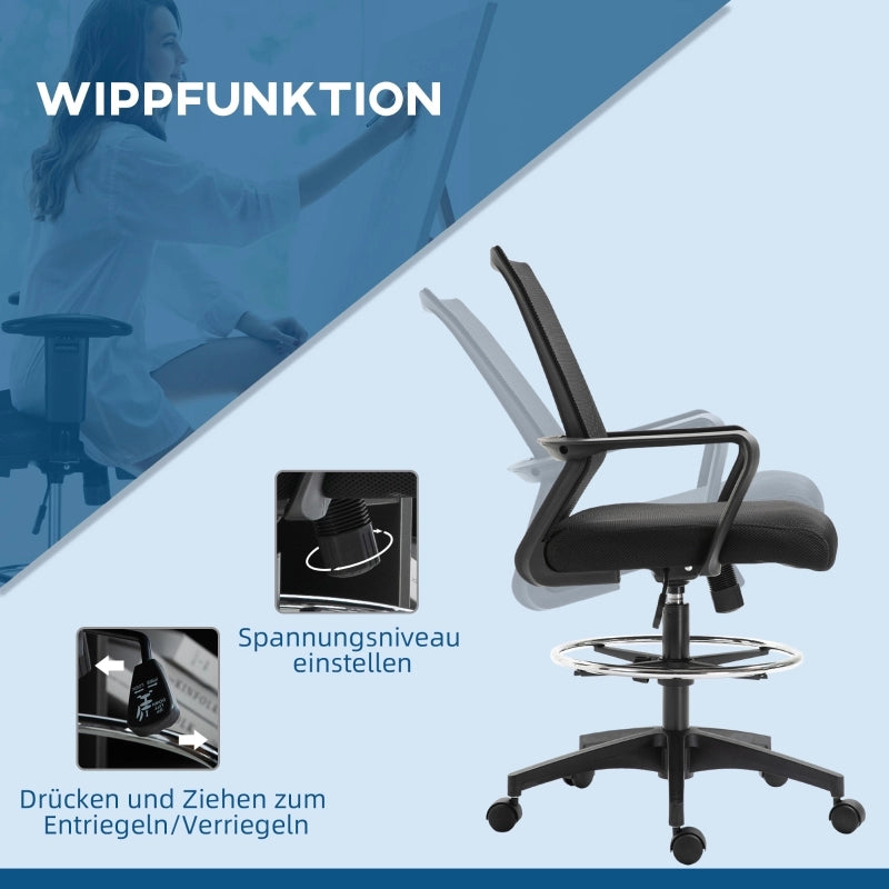 Sedia da ufficio, sedia ergonomica da scrivania con poggiapiedi regolabile, supporto lombare, sedia girevole regolabile in altezza con rivestimento