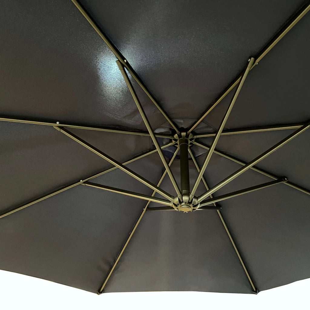 Ombrellone da giardino ASTER con protezione UV in colore blu scuro peso 12,1 kg dimensioni 300x300x245 cm
