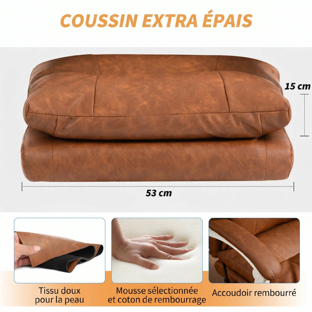 Sedia da ufficio ergonomica ¨C zephmum ¨C marrone