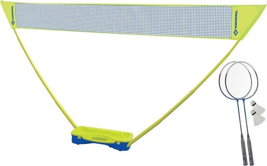 Impacco da badminton compatto con rete - 2 racchette e 2 palline - valigetta in plastica - blu