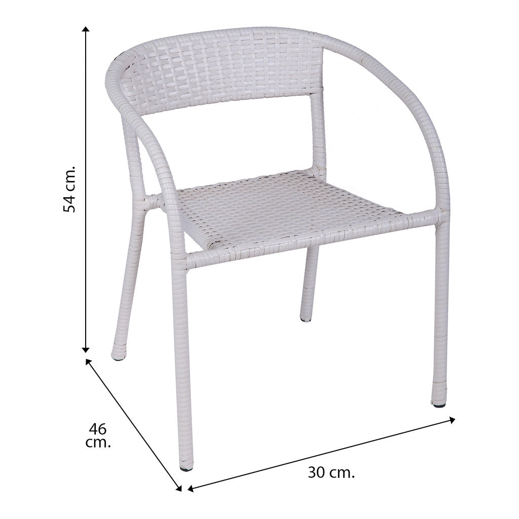 Sedia bambini rattan bianca 30x46x54h cm