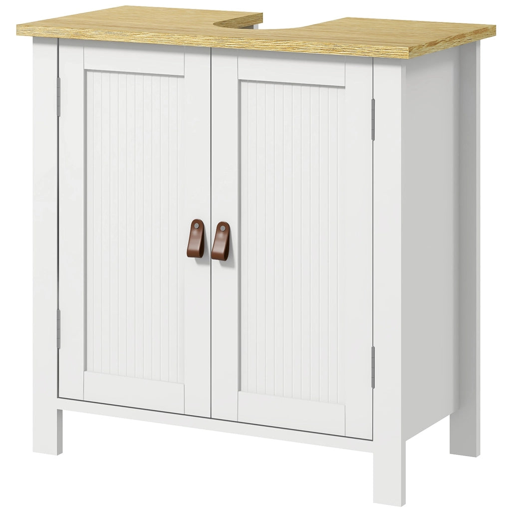 Mobile sottolavabo da bagno ¨C Xylo ¨C bianco, 2 ante, ripiano regolabile, 60x30x60 cm